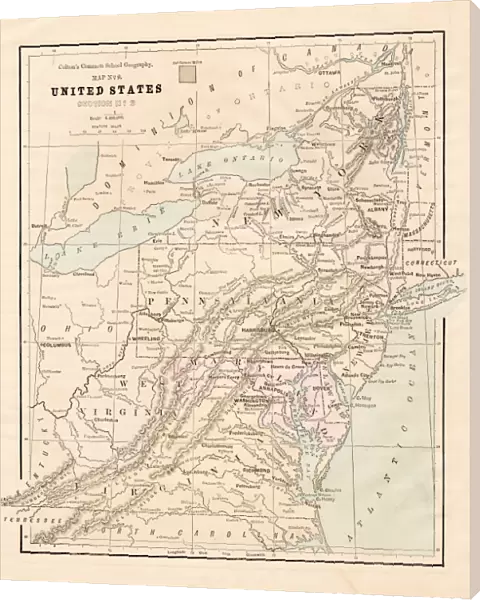 New England States USA map 1881