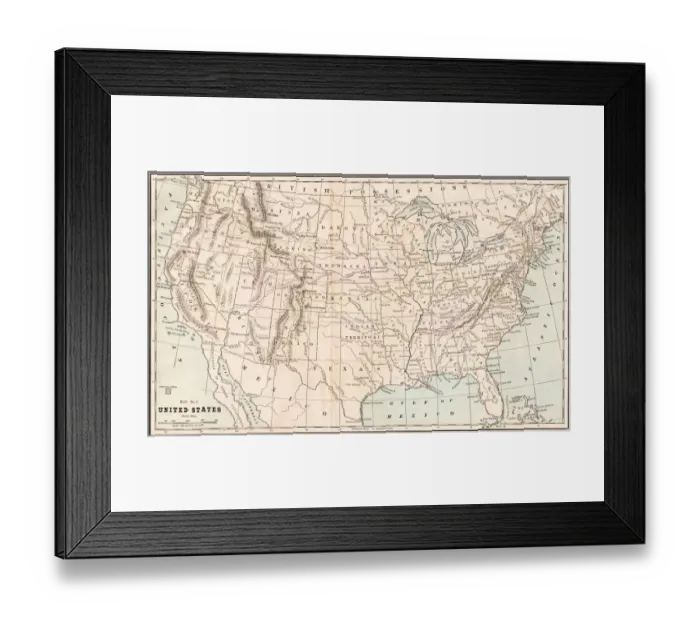 Framed Print : United States map 1881 Framed Print : United States map 1881