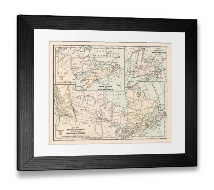 Framed Print : Dominion of Canada map 1881 Framed Print : Dominion of Canada map 1881