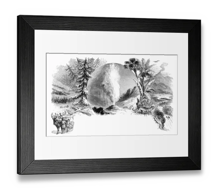 Framed Print : Geography earth engraving 1881 Framed Print : Geography earth engraving 1881