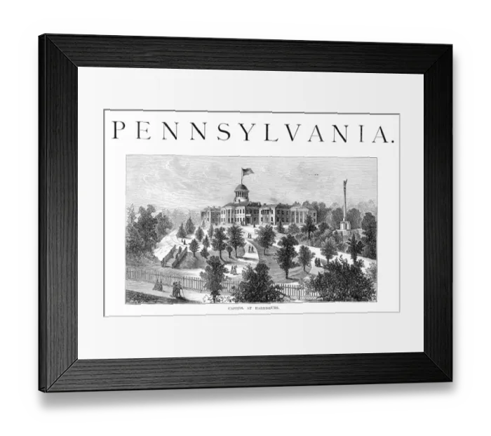 Framed Print : The Capitol at Harrisburg 1881 Framed Print : The Capitol at Harrisburg 1881