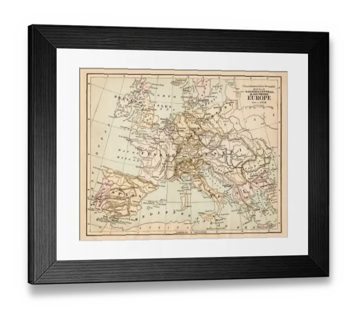 Framed Print : Europe map 1881