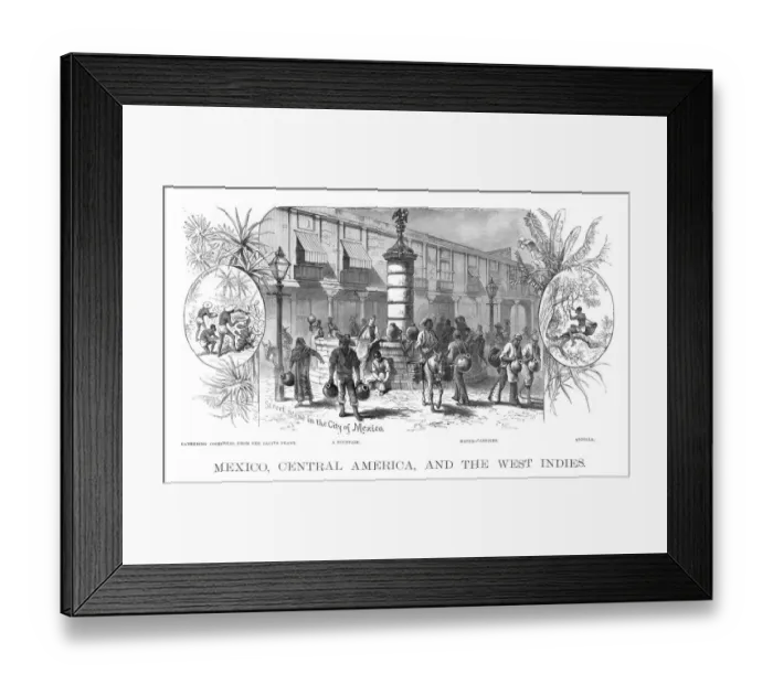 Framed Print : Mexico Central america scene illustration 1886