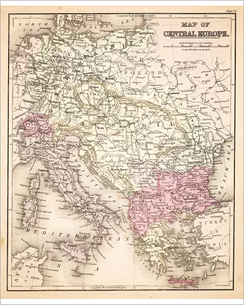 Map of Central Europe 1883