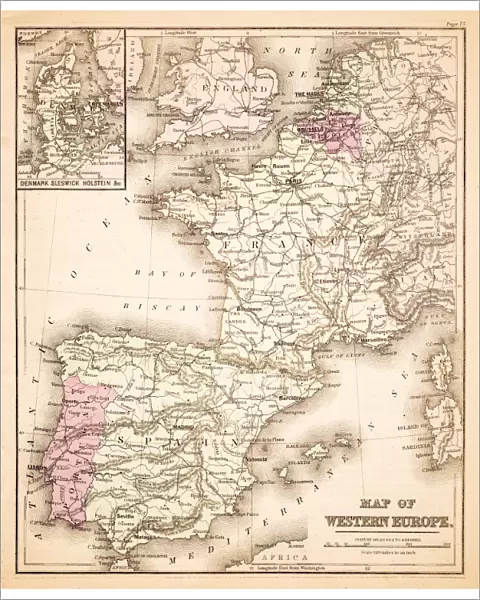 Map of Western Europe 1883