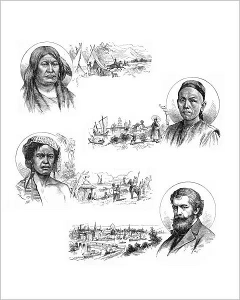 Men ethnicities Engraving 1883