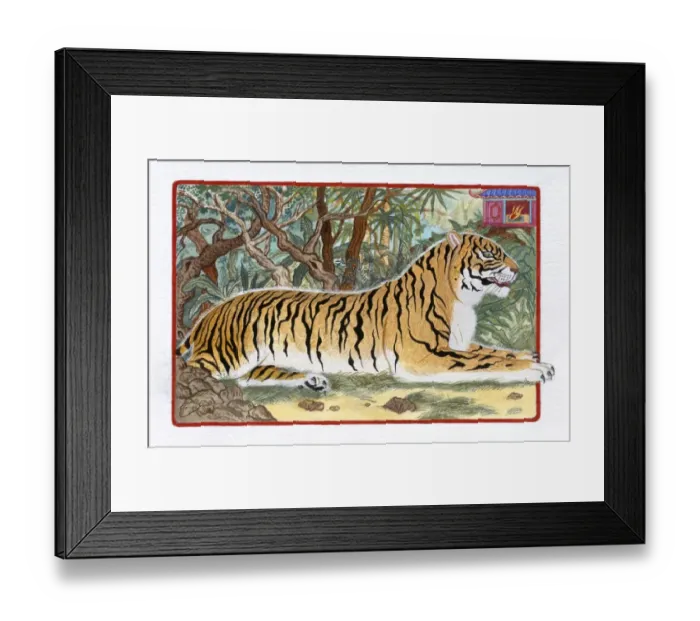 Framed Print : Illustration of Tiger in the Forest, representing Chinese Year Of The Tiger Framed Print : Illustration of Tiger in the Forest, representing Chinese Year Of The Tiger