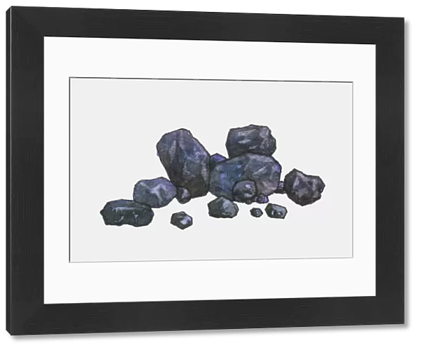 Illustration of pieces of mined coal