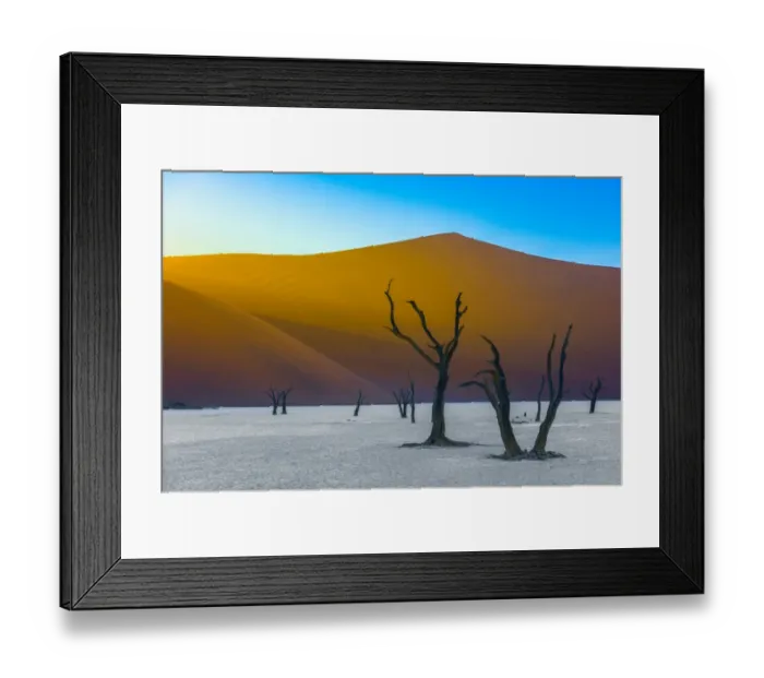 Framed Print : The Dead Acacia Trees and Sand Dunes Landscape at Dead Vlei, Namib Desert, Namibia Framed Print : The Dead Acacia Trees and Sand Dunes Landscape at Dead Vlei, Namib Desert, Namibia