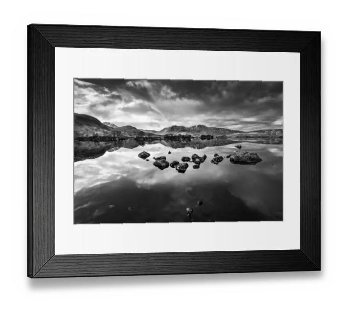 Framed Print : Loch na h-Achlaise #1 in BW Framed Print : Loch na h-Achlaise #1 in BW
