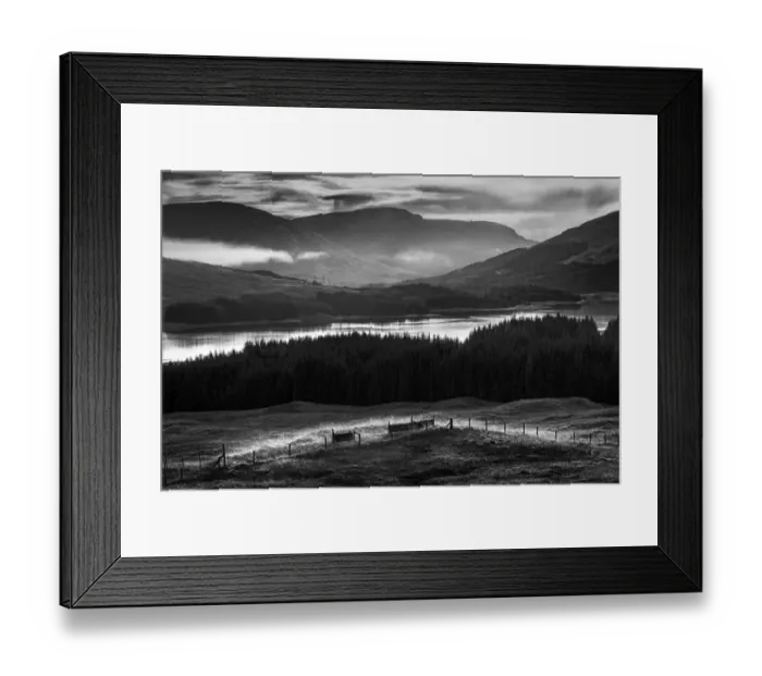 Framed Print : Scottish Highlands in Black in White #1 Framed Print : Scottish Highlands in Black in White #1