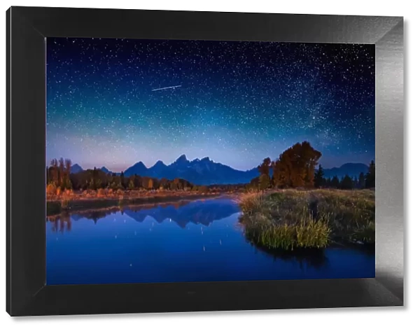 Star Filled the Sky over Grand Tetons
