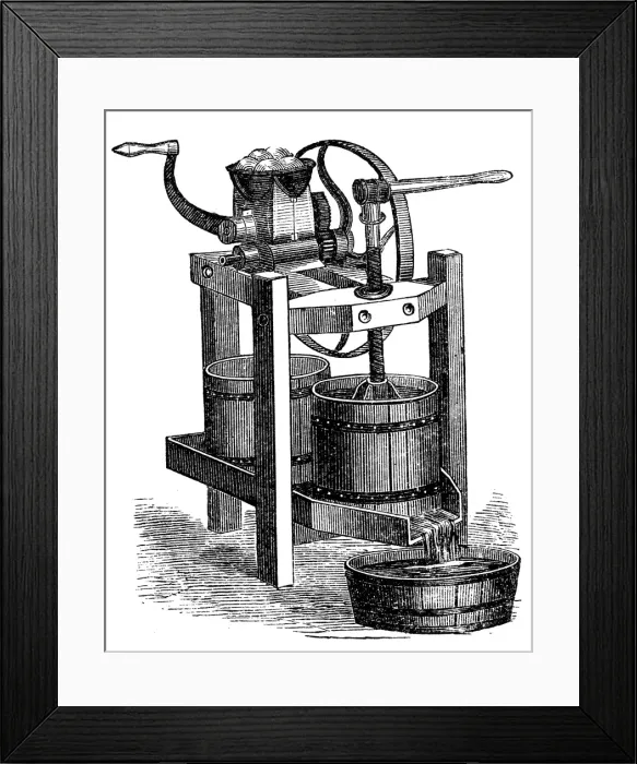 Framed Print : Fruit squeeze and fruit mill Framed Print : Fruit squeeze and fruit mill