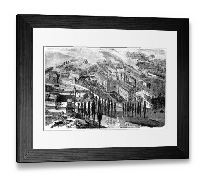 Framed Print : The beer brewery in Klein-Schwechat near Vienna from 1866 Framed Print : The beer brewery in Klein-Schwechat near Vienna from 1866