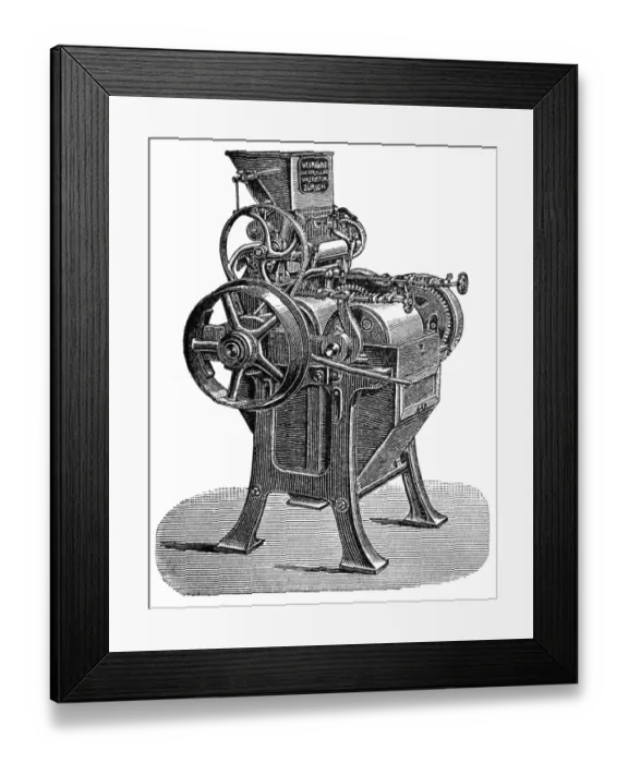 Framed Print : Mechmarts ring chair, grain procesing machine