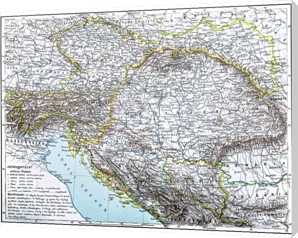 Austro-Hungarian Monarchy map from 1896