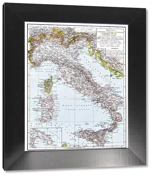 Map of Italy from 1896