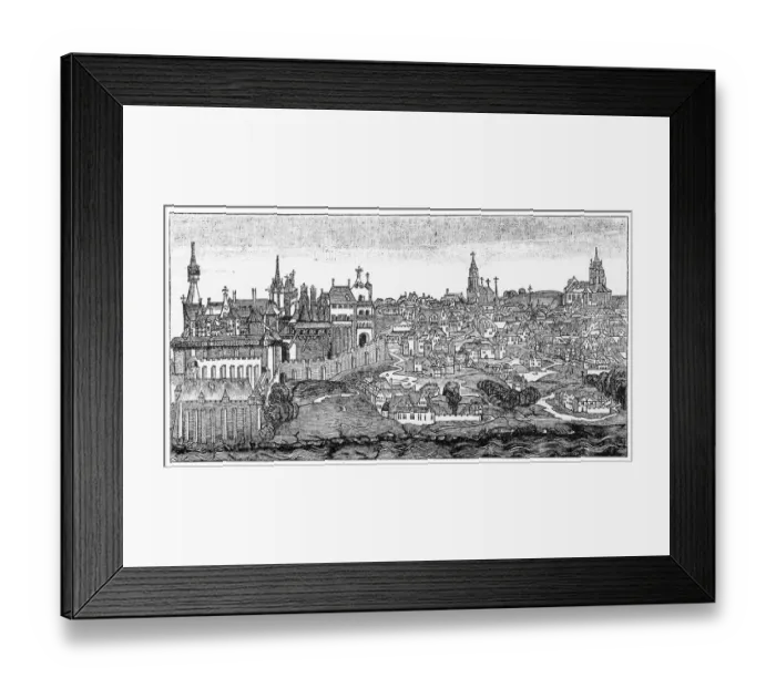 Framed Print : Buda 1470. Illustartion of a Buda 1470 Framed Print : Buda 1470. Illustartion of a Buda 1470