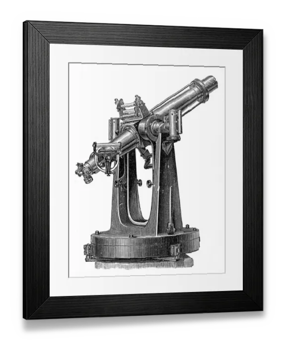 Framed Print : Telescope. illustration of a Telescope Framed Print : Telescope. illustration of a Telescope