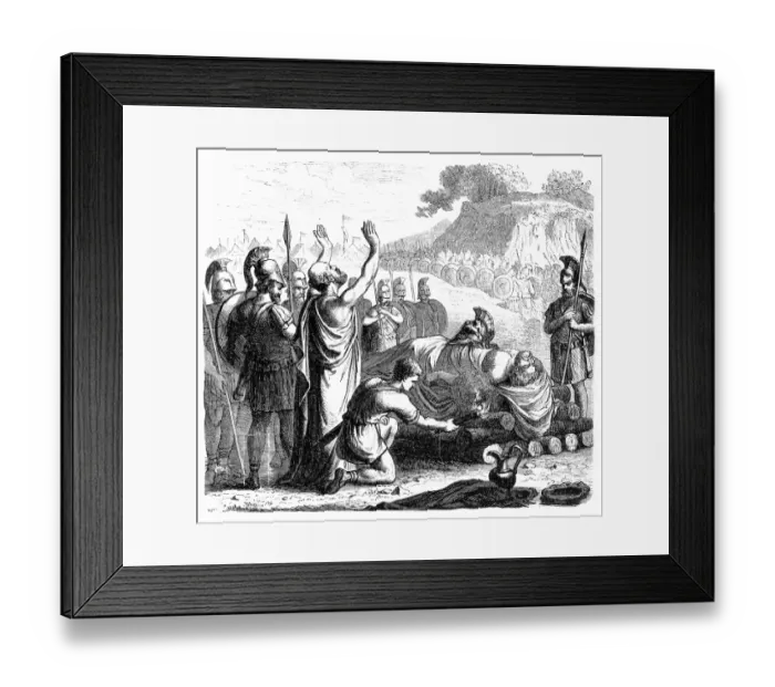 Framed Print : Funeral rites following the Battle of Coronea (also known as the First Battle of Coronea) Framed Print : Funeral rites following the Battle of Coronea (also known as the First Battle of Coronea)