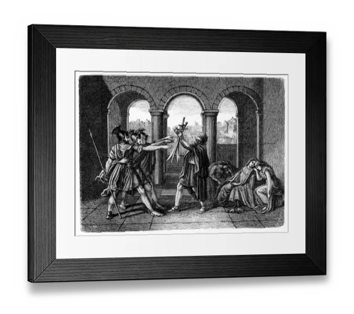 Framed Print : The Horatii set out to meet the Curiatii