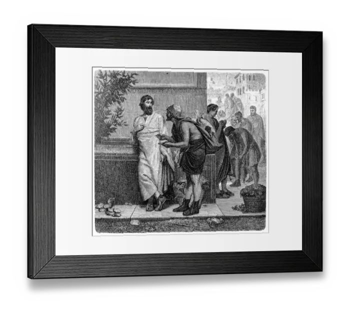 Framed Print : Aristides (Athenian statesman, c. 550-c. 467 BC) and the Illiterate Framed Print : Aristides (Athenian statesman, c. 550-c. 467 BC) and the Illiterate