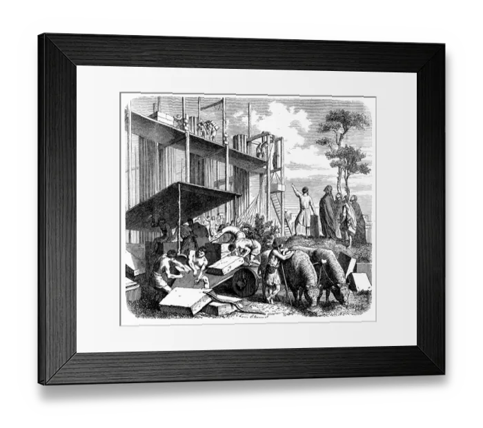 Framed Print : Temple construction on the Aventine in Ancient Rome Framed Print : Temple construction on the Aventine in Ancient Rome