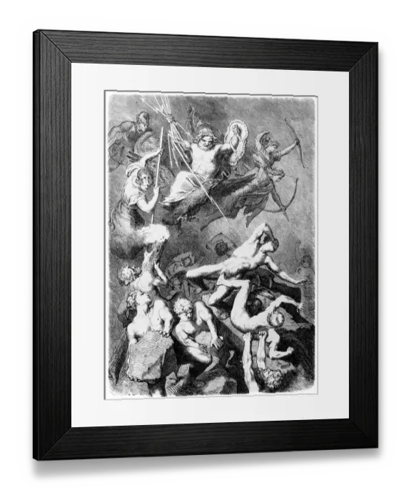 Framed Print : Battle of the Gods against the Titans, Greek Mythology Framed Print : Battle of the Gods against the Titans, Greek Mythology