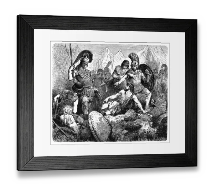 Framed Print : Codrus of Athens dies during battle with Dorians Framed Print : Codrus of Athens dies during battle with Dorians