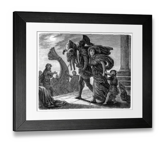 Framed Print : Jason escapes with Medea and the Golden Fleece Framed Print : Jason escapes with Medea and the Golden Fleece