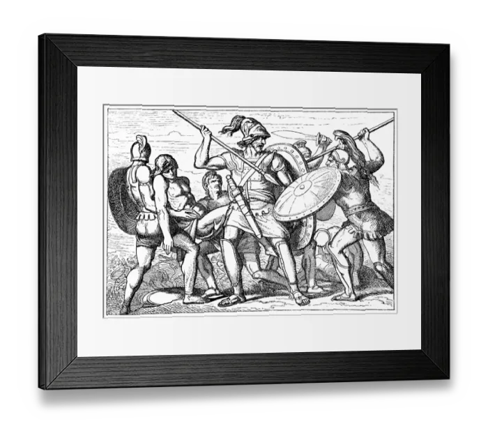Framed Print : Fight for the corpse of Patroclus, Greek mythology Framed Print : Fight for the corpse of Patroclus, Greek mythology