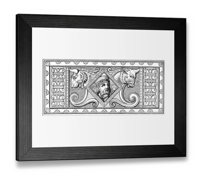 Framed Print : Ornament with an Assyrian king Framed Print : Ornament with an Assyrian king