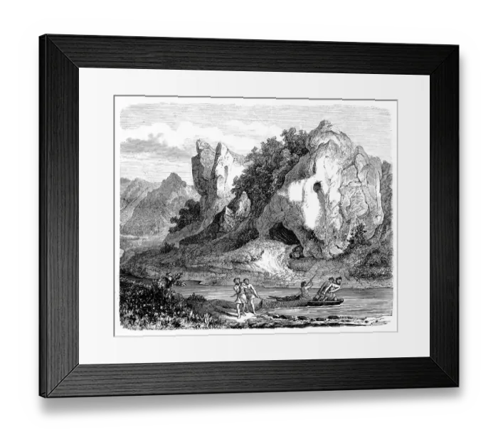 Framed Print : Ancient fishing scene
