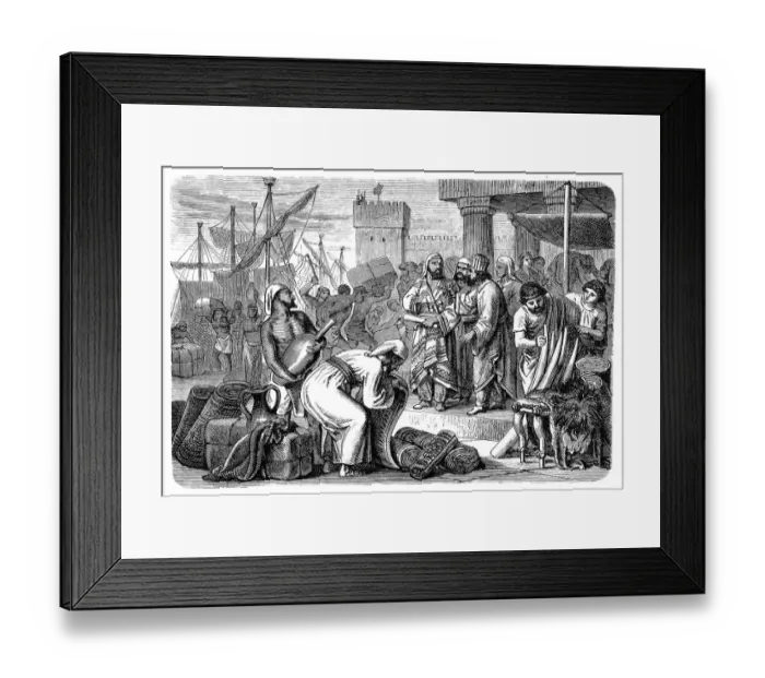 Framed Print : Phoenician merchants of antiquity Framed Print : Phoenician merchants of antiquity