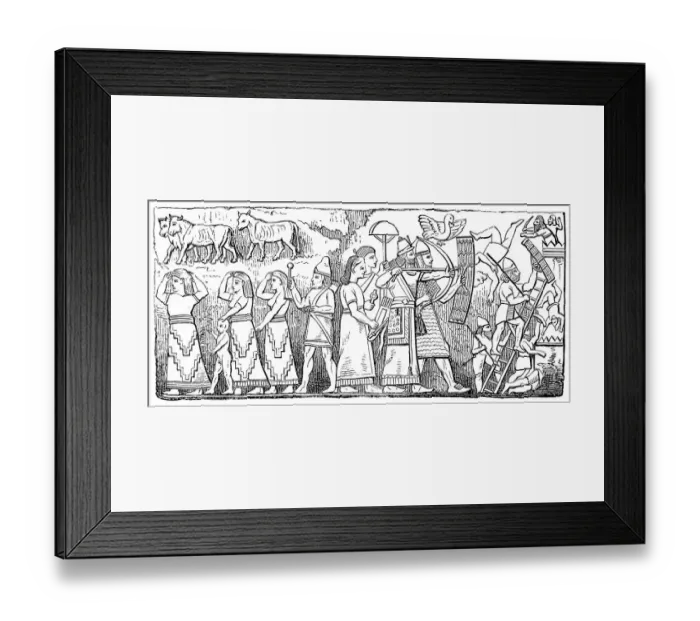 Framed Print : Ancient Assyrian reliefs
