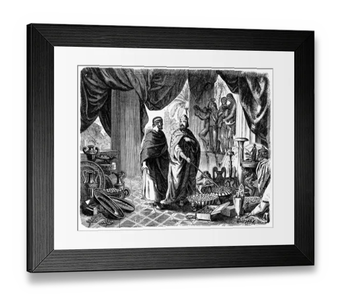 Framed Print : Croesus shows Solon his treasures Framed Print : Croesus shows Solon his treasures