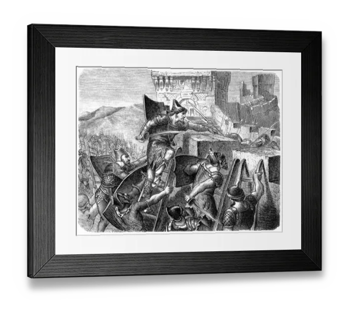 Framed Print : Judahs King Jehoash conquers Jerusalem (2 Chronicles 25, 23)