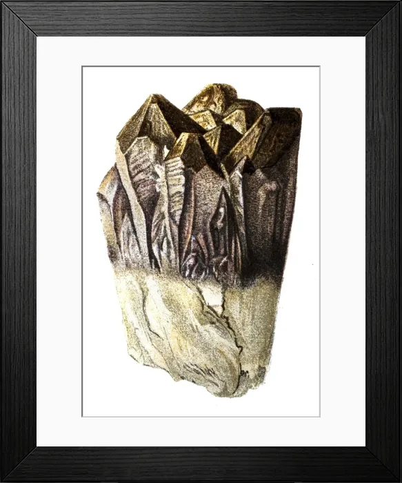 Framed Print : Amethyst. Illustration of a Amethyst, a precious stone consisting of a Framed Print : Amethyst. Illustration of a Amethyst, a precious stone consisting of a