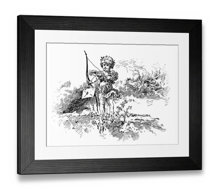 Framed Print : Valentine Cupids with Love Letter Framed Print : Valentine Cupids with Love Letter