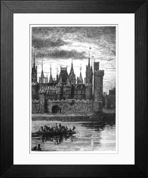 Framed Print : The Louvre in fourteenth century