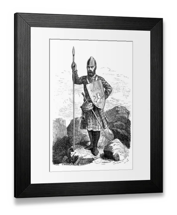 Framed Print : 13th century Scottish Chief warrior