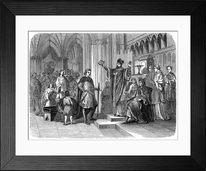 Framed Print : Coronation of the young king by the bishop of York Framed Print : Coronation of the young king by the bishop of York