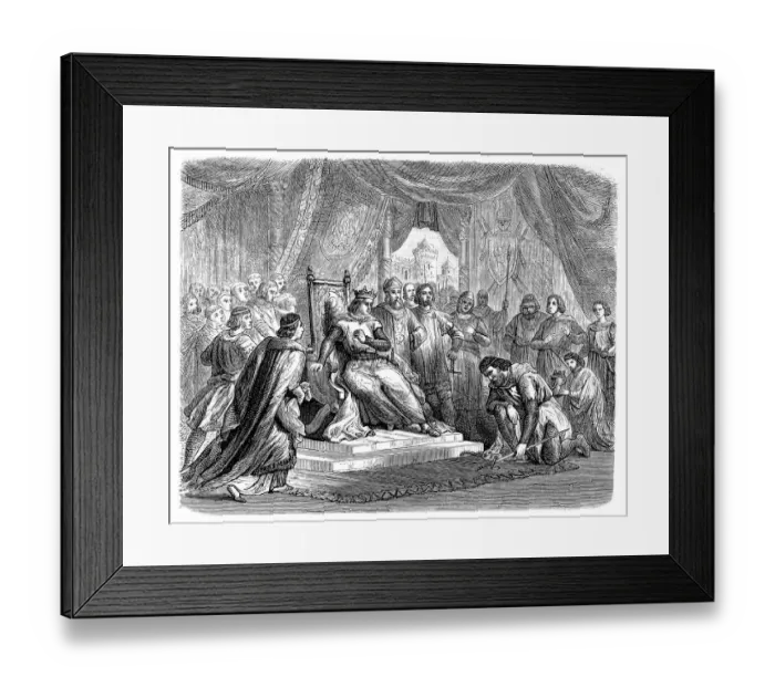 Framed Print : Treaty of Chester 1157 - Malcolm IV of Scotland submits to Henry II