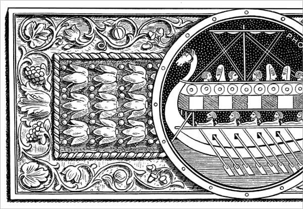 Ornament with Phoenician galley