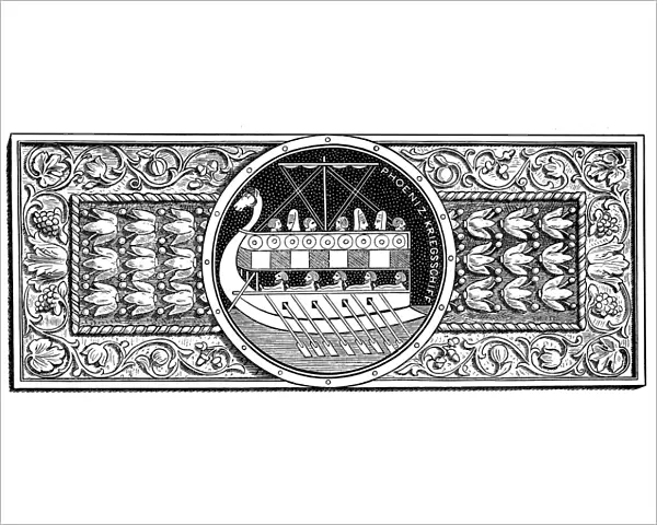 Ornament with Phoenician galley