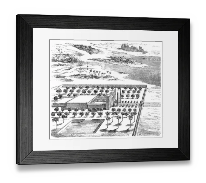 Framed Print : Ancient Egyptian city with temple Framed Print : Ancient Egyptian city with temple