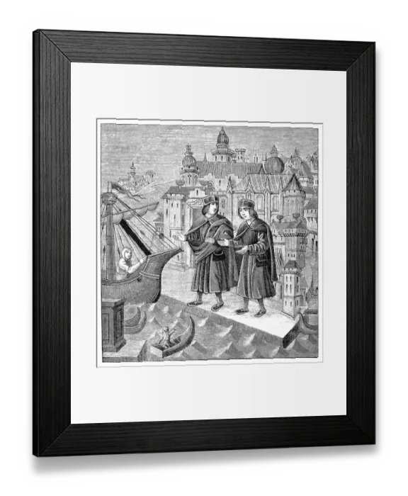 Framed Print : Trading In Levant-15th Century