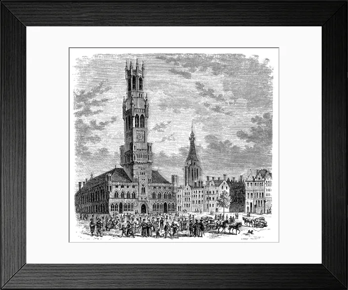 Framed Print : Belfry of Bruges, 17th century Framed Print : Belfry of Bruges, 17th century