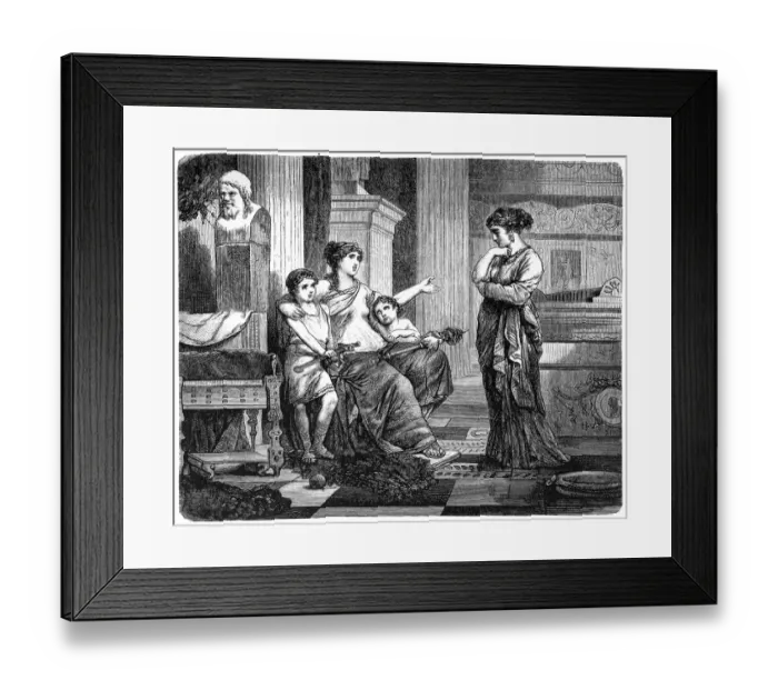 Framed Print : Cornelia, the Mother of the Gracchi, Showing Her Sons as Her Jewels Framed Print : Cornelia, the Mother of the Gracchi, Showing Her Sons as Her Jewels