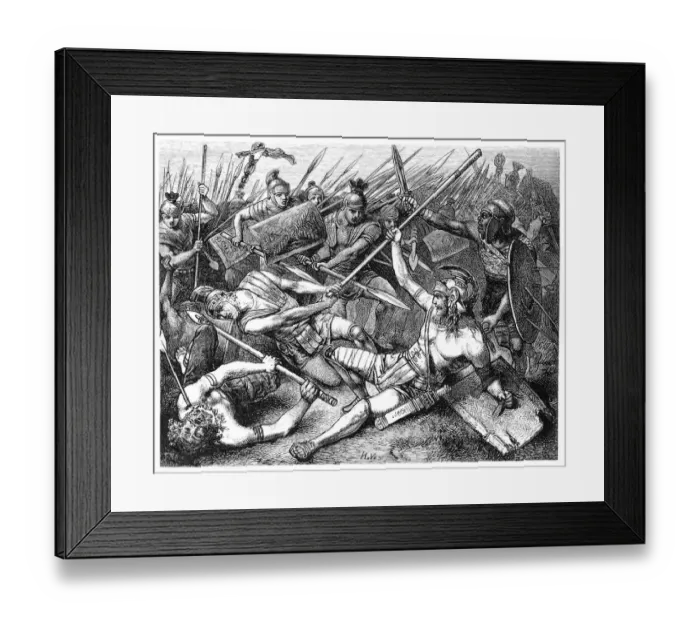 Framed Print : Death of Spartacus in the battle of Lucania Framed Print : Death of Spartacus in the battle of Lucania